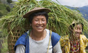 Bhutanese Farmers Carrying Full Baskets